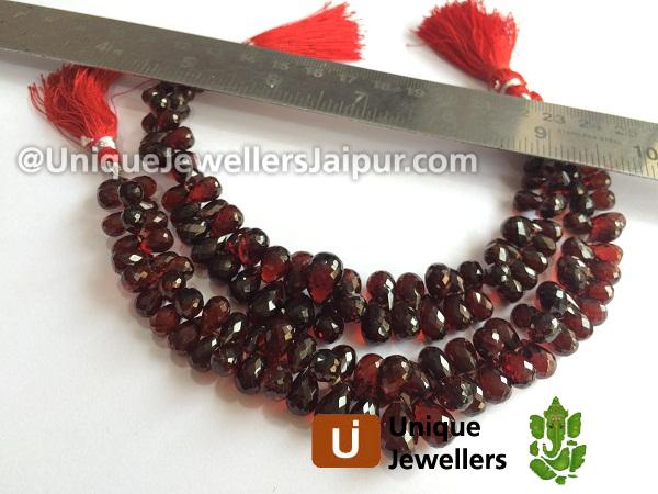 Garnet Far Faceted Drop Beads